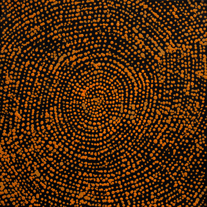 Aboriginal Artwork by Sarah Napurrurla Leo, Ngapa Jukurrpa (Water Dreaming) - Puyurru, 30x30cm