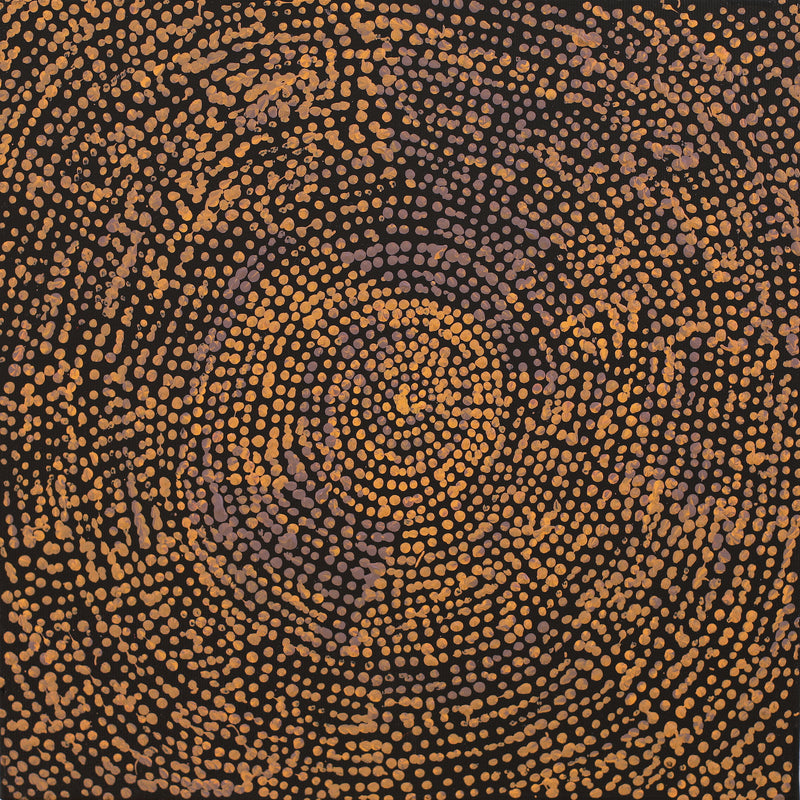 Aboriginal Artwork by Sarah Napurrurla Leo, Ngapa Jukurrpa (Water Dreaming) - Puyurru, 30x30cm