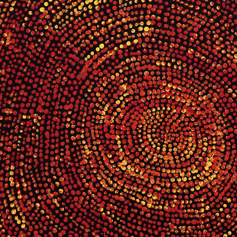 Aboriginal Artwork by Sarah Napurrurla Leo, Ngapa Jukurrpa (Water Dreaming) - Puyurru, 30x30cm