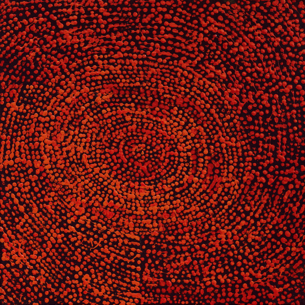 Aboriginal Artwork by Sarah Napurrurla Leo, Ngapa Jukurrpa (Water Dreaming) - Puyurru, 30x30cm
