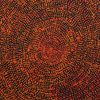 Aboriginal Artwork by Sarah Napurrurla Leo, Ngapa Jukurrpa (Water Dreaming) - Puyurru, 30x30cm
