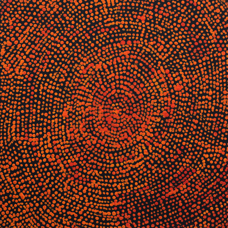 Aboriginal Artwork by Sarah Napurrurla Leo, Ngapa Jukurrpa (Water Dreaming) - Puyurru, 30x30cm