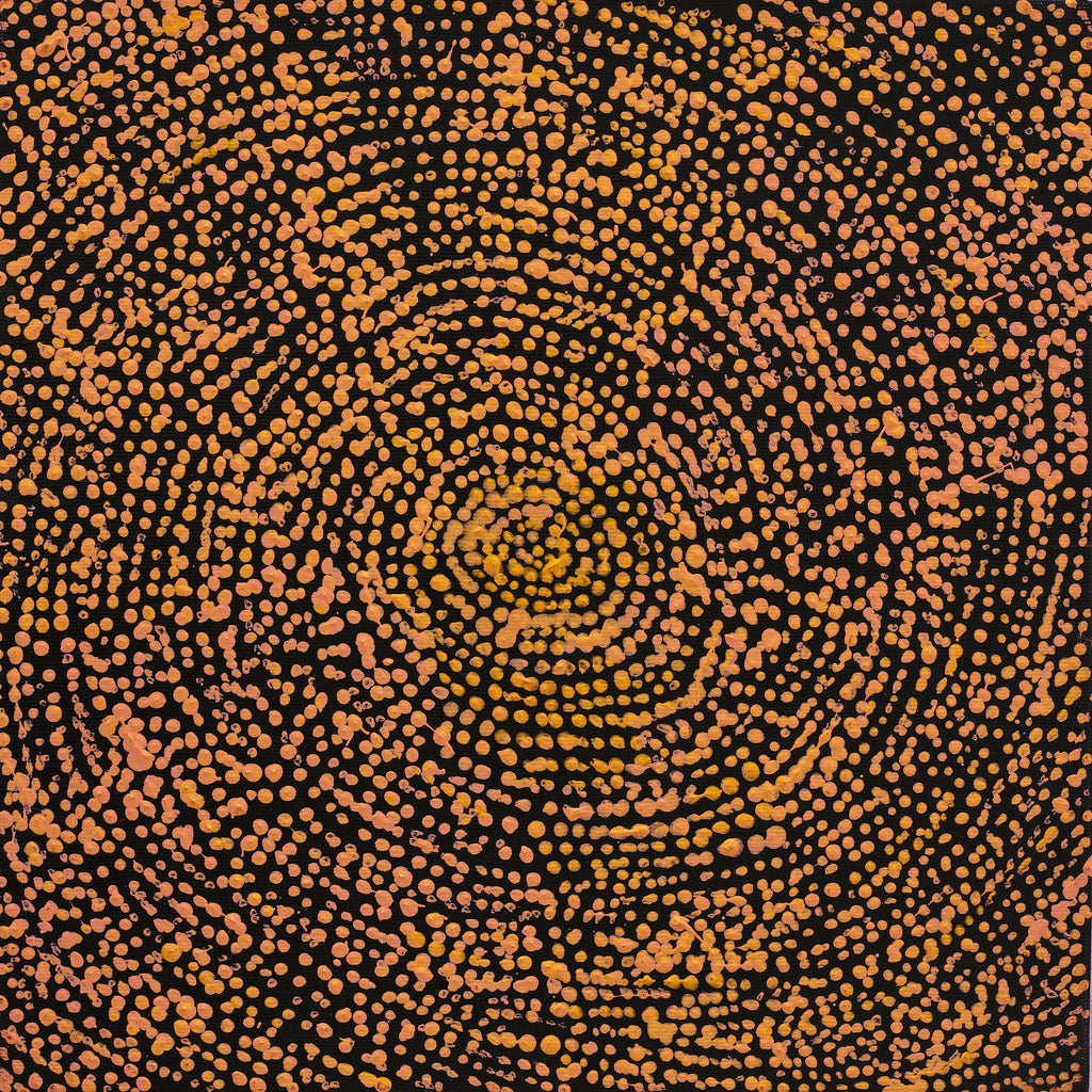 Aboriginal Artwork by Sarah Napurrurla Leo, Ngapa Jukurrpa (Water Dreaming) - Puyurru, 30x30cm