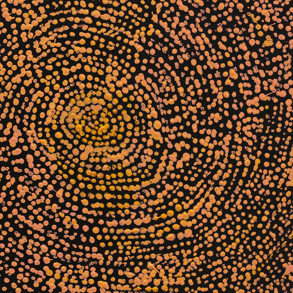 Aboriginal Artwork by Sarah Napurrurla Leo, Ngapa Jukurrpa (Water Dreaming) - Puyurru, 30x30cm