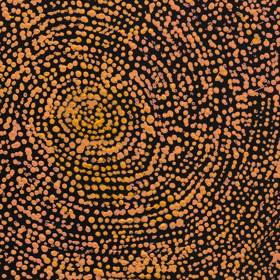 Aboriginal Artwork by Sarah Napurrurla Leo, Ngapa Jukurrpa (Water Dreaming) - Puyurru, 30x30cm