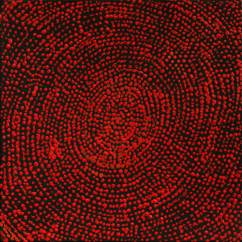 Aboriginal Artwork by Sarah Napurrurla Leo, Ngapa Jukurrpa (Water Dreaming) - Puyurru, 30x30cm