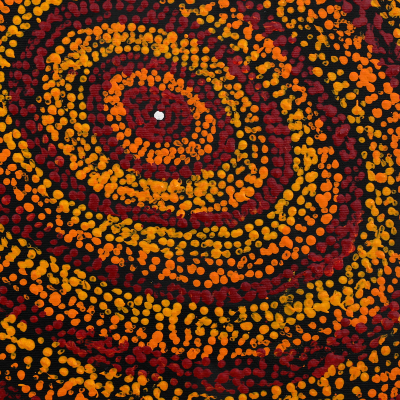 Aboriginal Artwork by Sarah Napurrurla Leo, Ngapa Jukurrpa (Water Dreaming) - Puyurru, 30x30cm