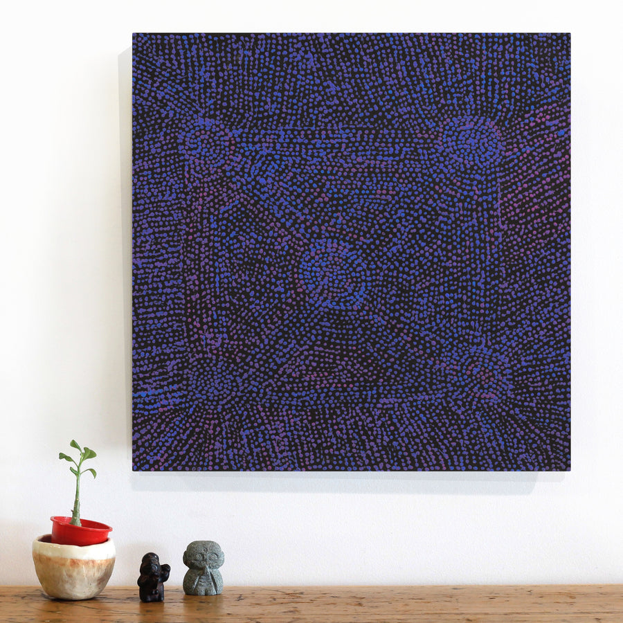 Sarah Napurrurla Leo, Ngapa Jukurrpa (Water Dreaming) - Puyurru, 46x46cm
