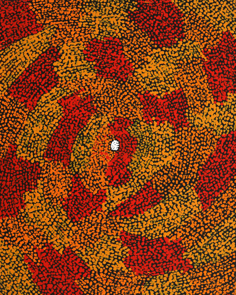 Aboriginal Artwork by Sarah Napurrurla Leo, Ngapa Jukurrpa (Water Dreaming) - Puyurru, 50x40cm