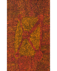 Aboriginal Artwork by Sarah Napurrurla Leo, Ngapa Jukurrpa (Water Dreaming) - Puyurru, 76x46cm