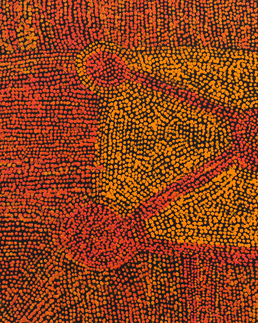 Aboriginal Artwork by Sarah Napurrurla Leo, Ngapa Jukurrpa (Water Dreaming) - Puyurru, 76x46cm