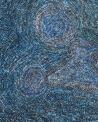 Aboriginal Artwork by Sarah Napurrurla Leo, Ngapa Jukurrpa (Water Dreaming) - Puyurru, 76x61cm