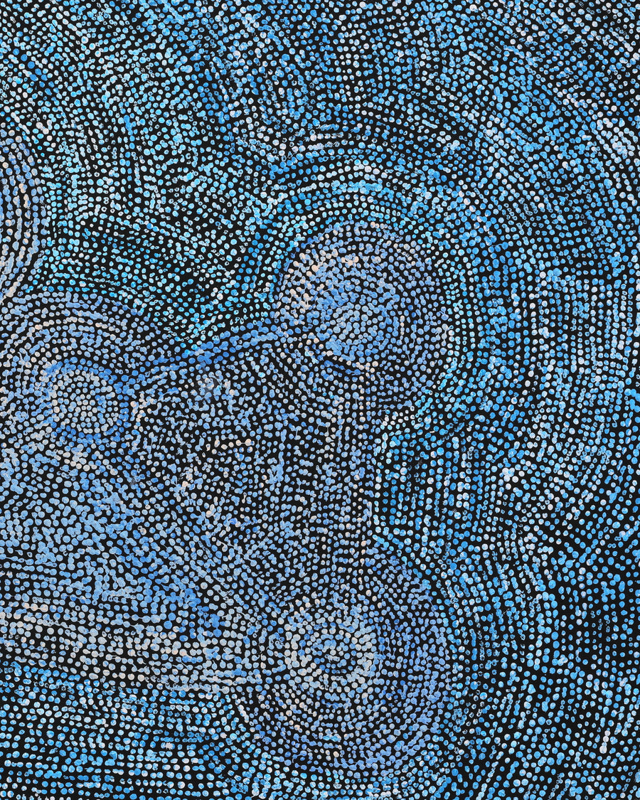 Aboriginal Artwork by Sarah Napurrurla Leo, Ngapa Jukurrpa (Water Dreaming) - Puyurru, 76x61cm