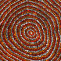 Aboriginal Art by Sarah Napurrurla Leo, Ngapa Jukurrpa (Water Dreaming) - Puyurru, 76x76cm - ART ARK®