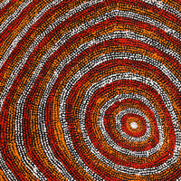 Aboriginal Artwork by Sarah Napurrurla Leo, Ngapa Jukurrpa (Water Dreaming) - Puyurru, 76x76cm