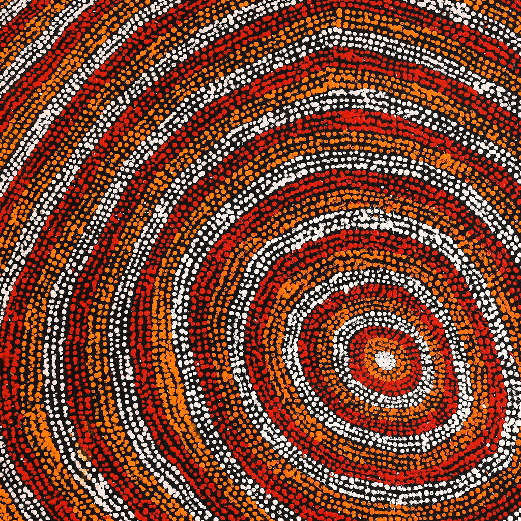 Aboriginal Art by Sarah Napurrurla Leo, Ngapa Jukurrpa (Water Dreaming) - Puyurru, 76x76cm - ART ARK®
