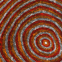 Aboriginal Art by Sarah Napurrurla Leo, Ngapa Jukurrpa (Water Dreaming) - Puyurru, 76x76cm - ART ARK®