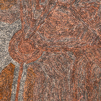 Aboriginal Artwork by Sarah Napurrurla Leo, Ngapa Jukurrpa (Water Dreaming) - Puyurru, 91x91cm