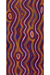 Aboriginal Art by Sarah Napaljarri Simms, Mina Mina Jukurrpa (Mina Mina Dreaming), 122x61cm - ART ARK®