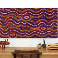 Aboriginal Art by Sarah Napaljarri Simms, Mina Mina Jukurrpa (Mina Mina Dreaming), 122x61cm - ART ARK®