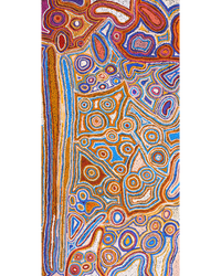 Aboriginal Artwork by Sarah Napaljarri Sims, Mina Mina Jukurrpa (Mina Mina Dreaming), 152x76cm