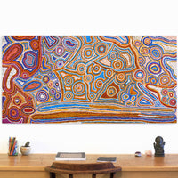 Aboriginal Artwork by Sarah Napaljarri Sims, Mina Mina Jukurrpa (Mina Mina Dreaming), 152x76cm