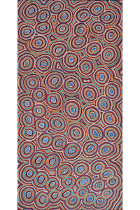 Aboriginal Artwork by Sarah Napaljarri Simms, Mina Mina Jukurrpa (Mina Mina Dreaming), 152x76cm