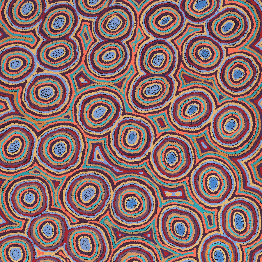 Aboriginal Artwork by Sarah Napaljarri Simms, Mina Mina Jukurrpa (Mina Mina Dreaming), 152x76cm