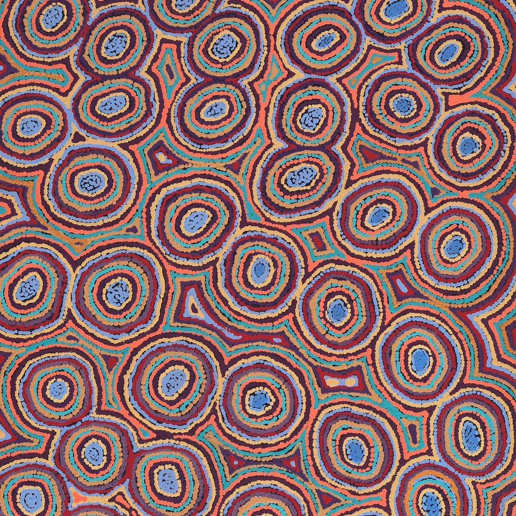 Aboriginal Art by Sarah Napaljarri Simms, Mina Mina Jukurrpa (Mina Mina Dreaming), 152x76cm - ART ARK®