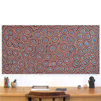 Aboriginal Artwork by Sarah Napaljarri Simms, Mina Mina Jukurrpa (Mina Mina Dreaming), 152x76cm