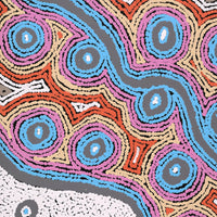 Aboriginal Art by Sarah Napaljarri Simms, Mina Mina Jukurrpa (Mina Mina Dreaming), 61x46cm - ART ARK®