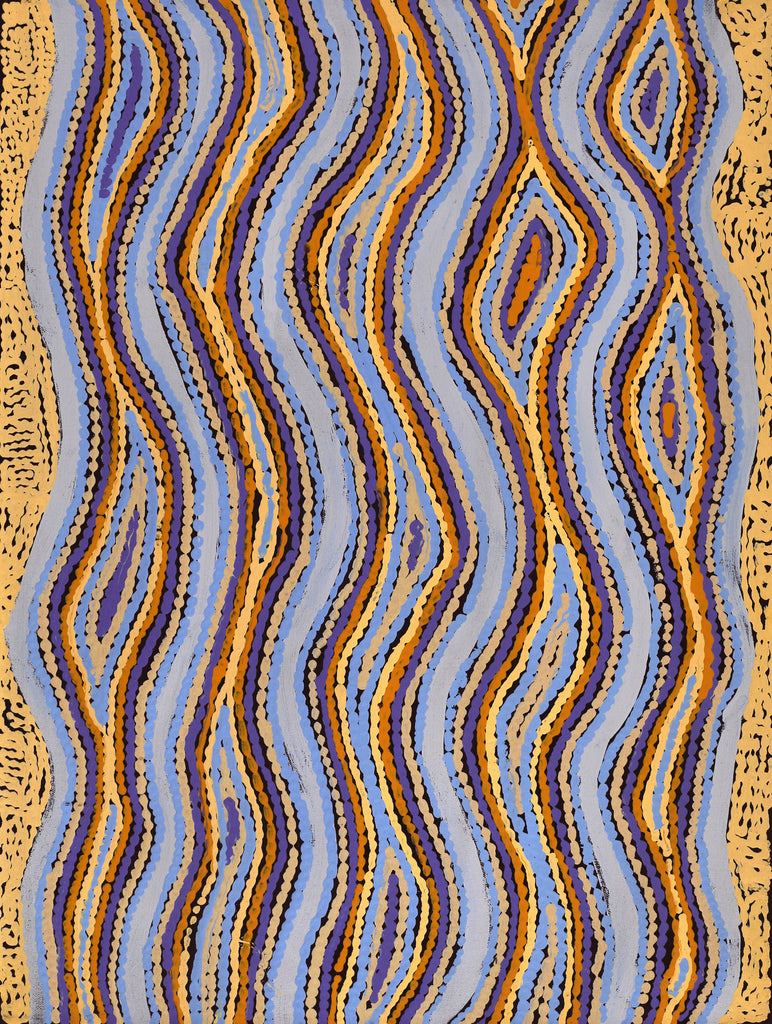 Aboriginal Artwork by Sarah Napaljarri Simms, Mina Mina Jukurrpa (Mina Mina Dreaming), 61x46cm
