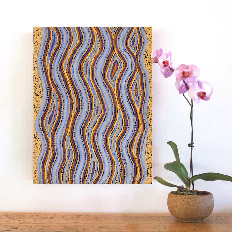Aboriginal Artwork by Sarah Napaljarri Simms, Mina Mina Jukurrpa (Mina Mina Dreaming), 61x46cm