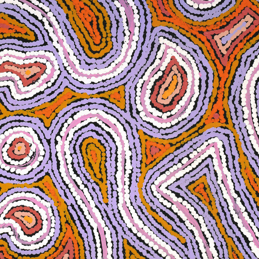Aboriginal Artwork by Sarah Napaljarri Simms, Mina Mina Jukurrpa (Mina Mina Dreaming), 61x46cm