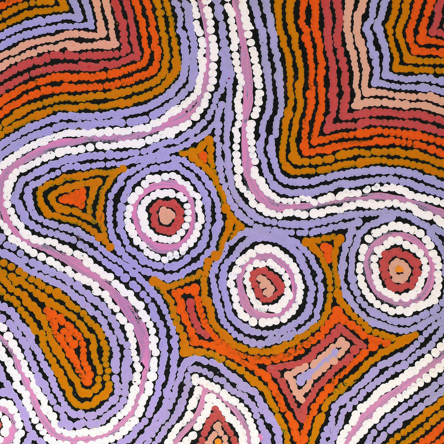 Aboriginal Artwork by Sarah Napaljarri Simms, Mina Mina Jukurrpa (Mina Mina Dreaming), 61x46cm