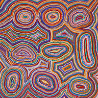 Aboriginal Artwork by Sarah Napaljarri Simms, Mina Mina Jukurrpa (Mina Mina Dreaming), 76x76cm