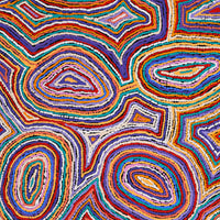 Aboriginal Artwork by Sarah Napaljarri Simms, Mina Mina Jukurrpa (Mina Mina Dreaming), 76x76cm