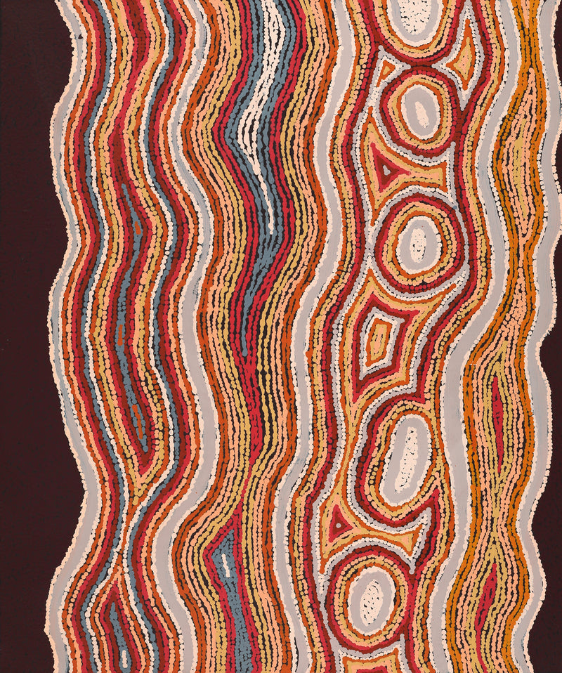 Aboriginal Artwork by Sarah Napaljarri Simms, Mina Mina Jukurrpa (Mina Mina Dreaming), 91x76cm