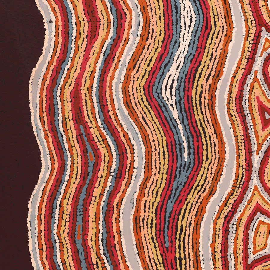 Aboriginal Artwork by Sarah Napaljarri Simms, Mina Mina Jukurrpa (Mina Mina Dreaming), 91x76cm