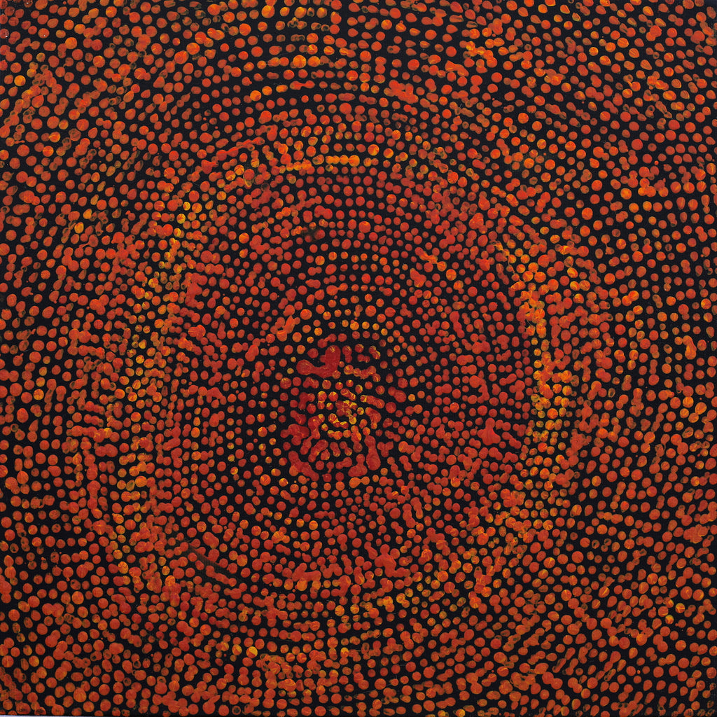 Aboriginal Art by Sarah Napurrurla Leo, Ngapa Jukurrpa (Water Dreaming) - Puyurru, 30x30cm - ART ARK®