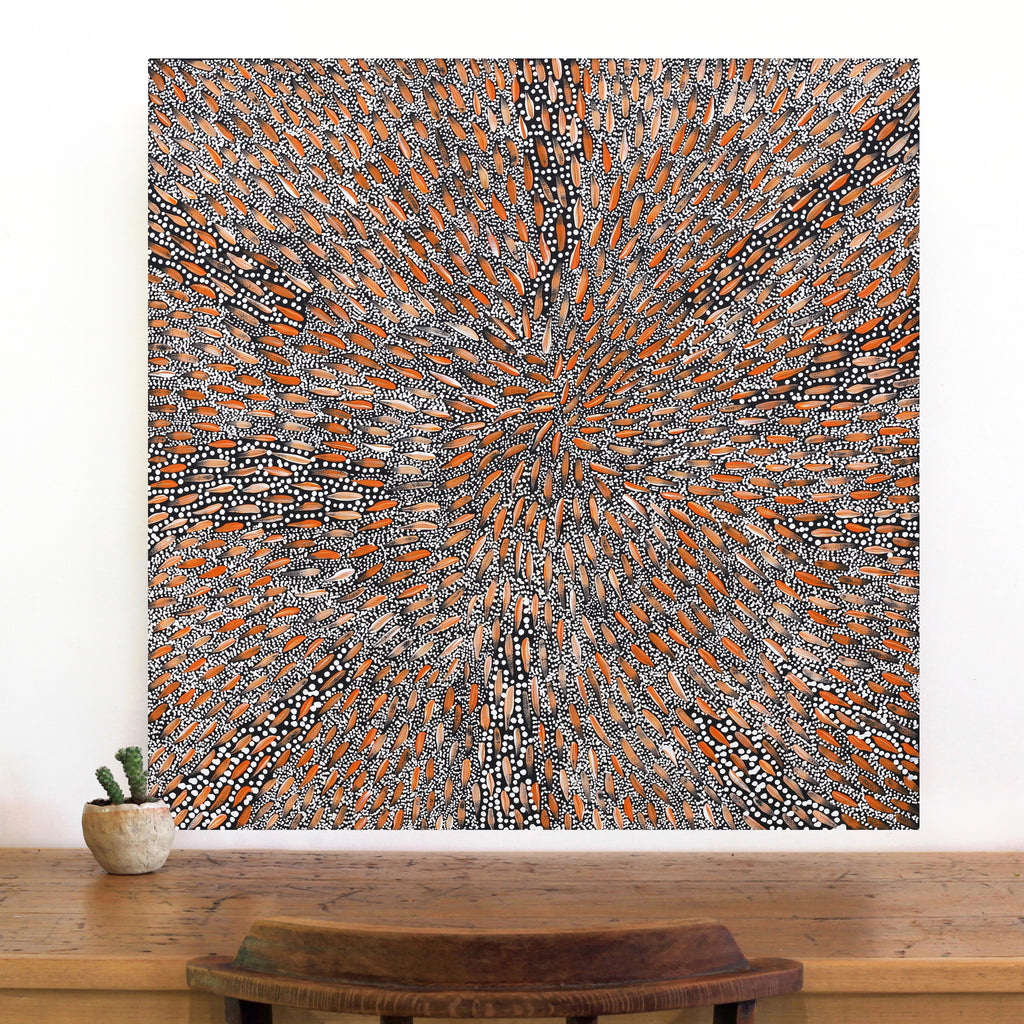 Sebastian Jupurrurla Wilson, Wardapi Jukurrpa (Goanna Dreaming) - Yarripilangu, 76x76cm