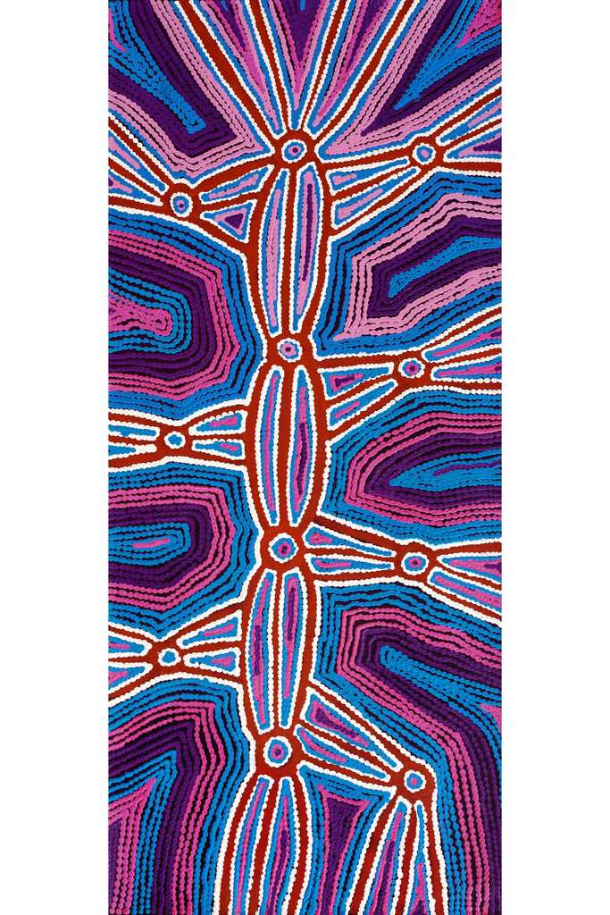 Aboriginal Artwork by Selina Napanangka Fisher, Pikilyi Jukurrpa (Vaughan Springs Dreaming), 107x46cm - ART ARK®