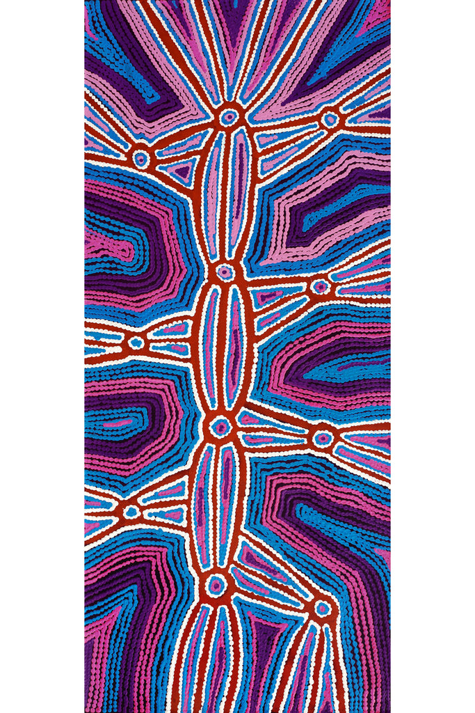 Aboriginal Artwork by Selina Napanangka Fisher, Pikilyi Jukurrpa (Vaughan Springs Dreaming), 107x46cm