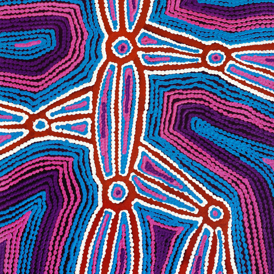 Aboriginal Artwork by Selina Napanangka Fisher, Pikilyi Jukurrpa (Vaughan Springs Dreaming), 107x46cm