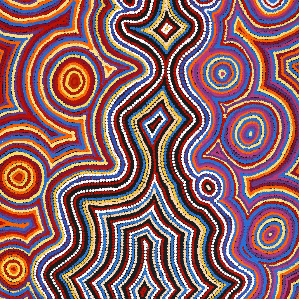 Aboriginal Artwork by Selina Napanangka Fisher, Pikilyi Jukurrpa (Vaughan Springs Dreaming), 107x61cm