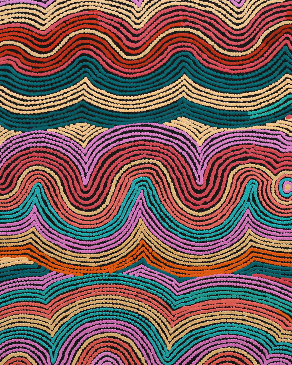 Aboriginal Artwork by Selina Napanangka Fisher, Pikilyi Jukurrpa (Vaughan Springs Dreaming), 107x91cm