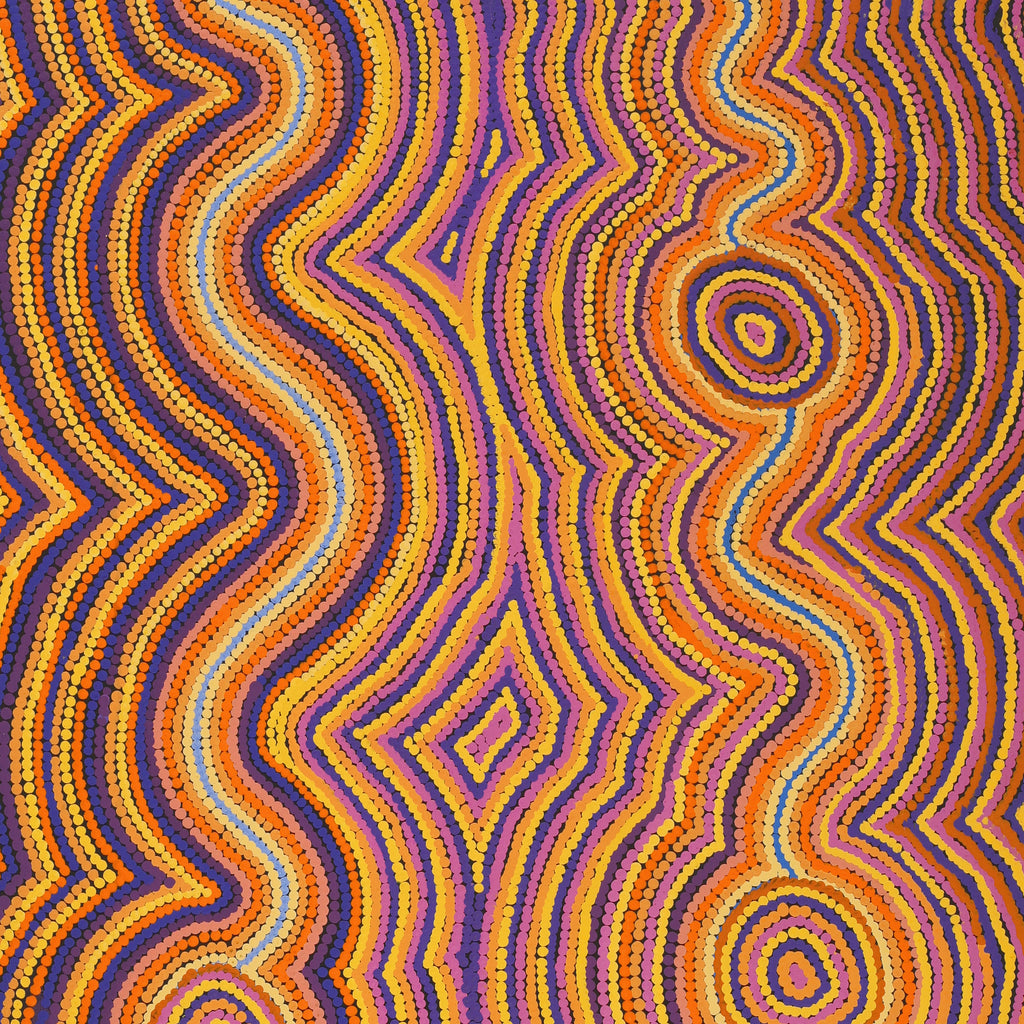 Aboriginal Artwork by Selina Napanangka Fisher, Pikilyi Jukurrpa (Vaughan Springs Dreaming), 122x61cm