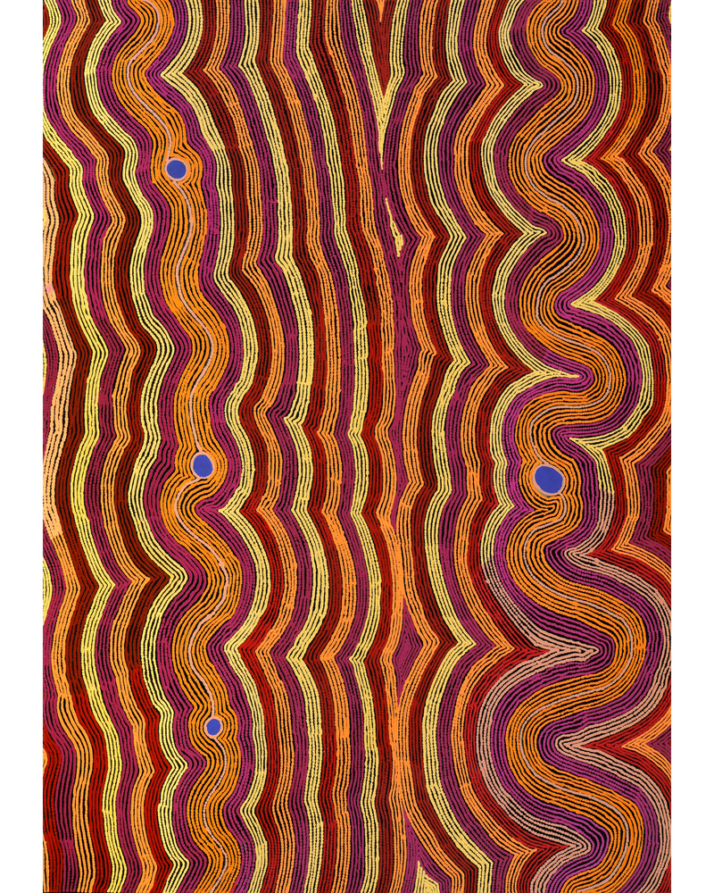 Aboriginal Artwork by Selina Napanangka Fisher, Pikilyi Jukurrpa (Vaughan Springs Dreaming), 152x107cm