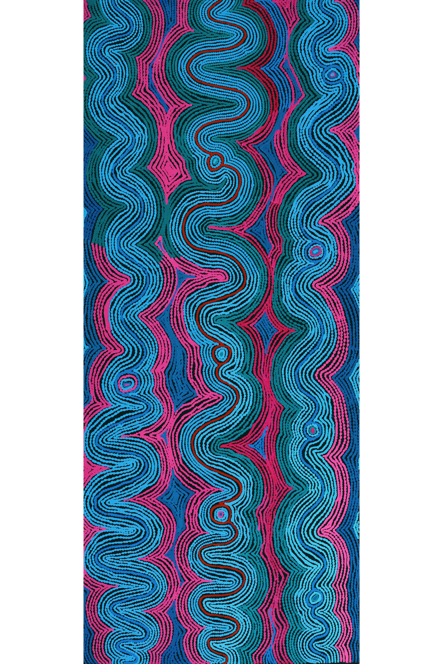 Aboriginal Artwork by Selina Napanangka Fisher, Pikilyi Jukurrpa (Vaughan Springs Dreaming), 183x76cm