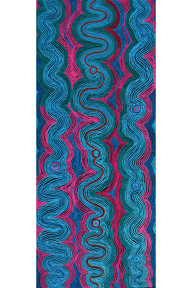 Aboriginal Artwork by Selina Napanangka Fisher, Pikilyi Jukurrpa (Vaughan Springs Dreaming), 183x76cm